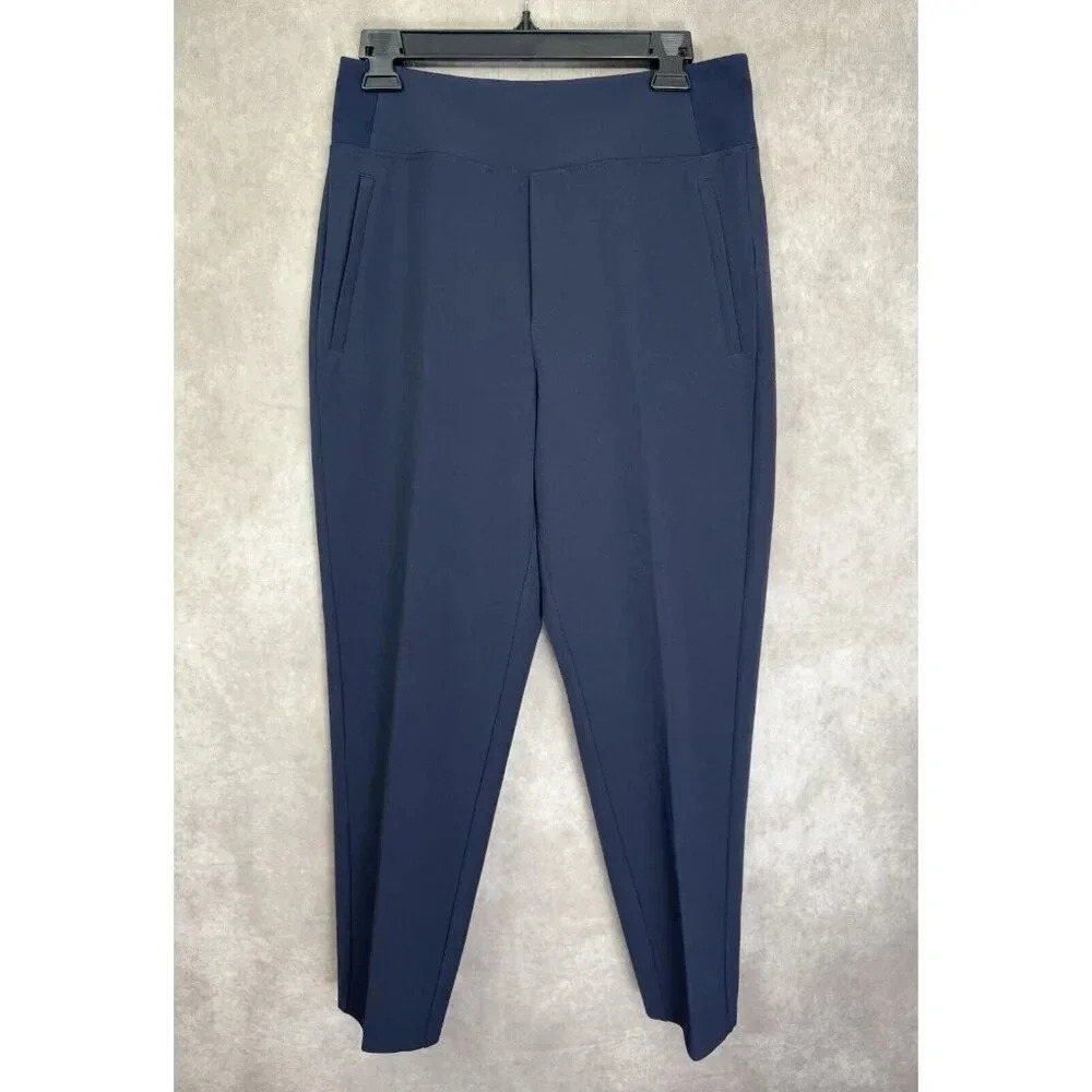 Athleta Pants Women’s 6 Navy Blue Endless High Rise Trouser Stretch Zip Pockets